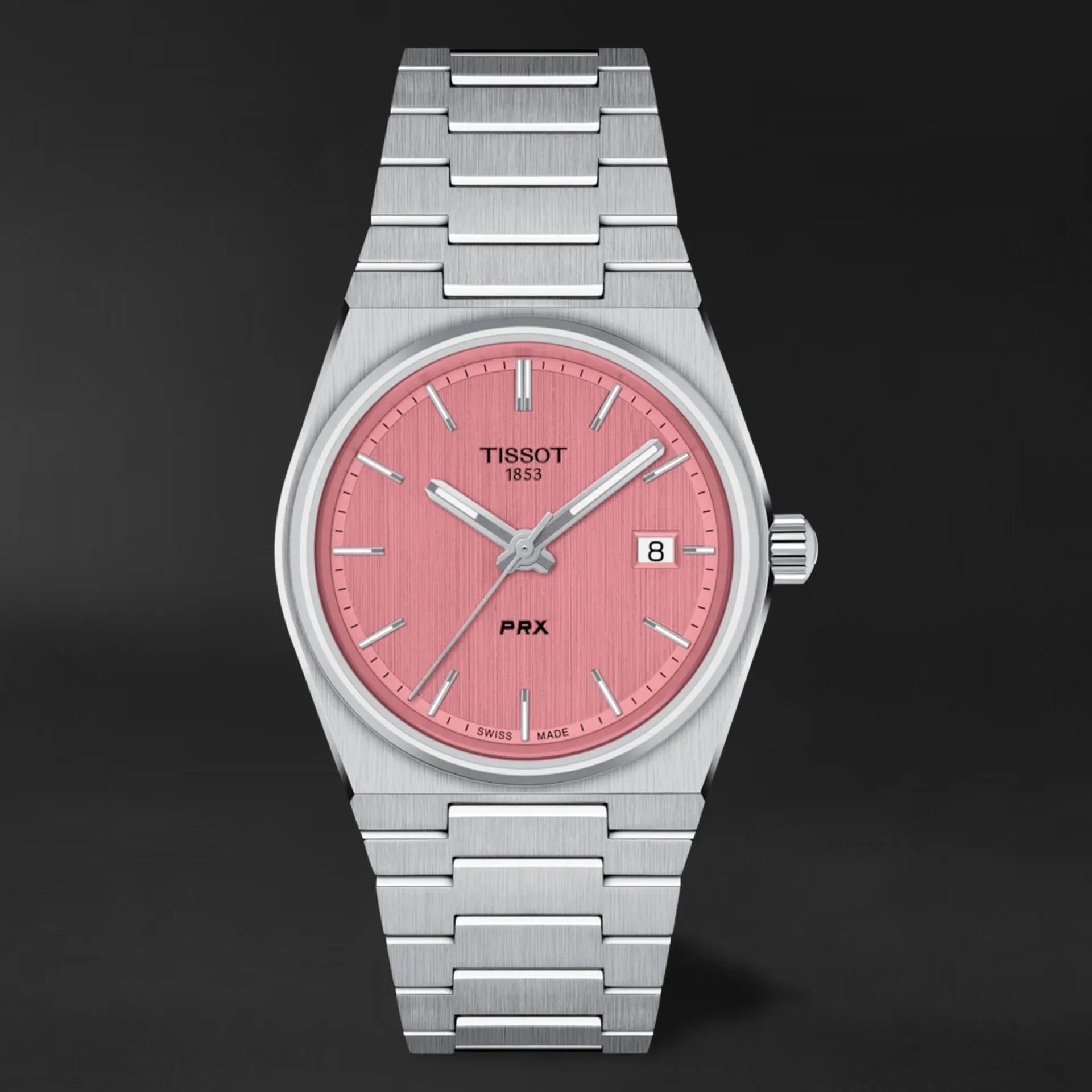 Tissot PRX Quartz Pink Dial Silver Steel Strap Watch for Women - T137.210.11.331.00