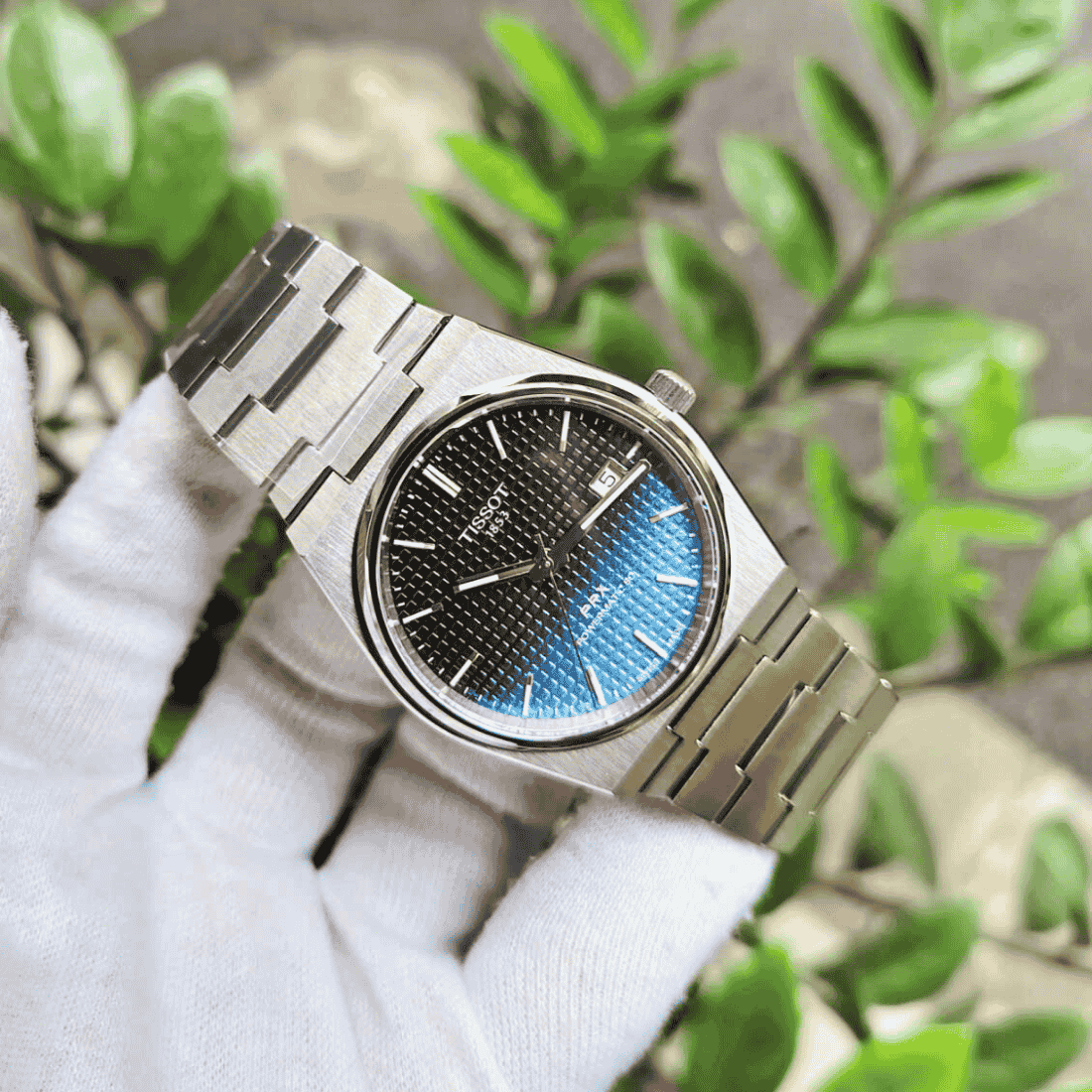 Tissot Powermatic 80 Automatic Gradient Blue Dial Silver Steel Strap Watch for Men - T137.407.11.051.01