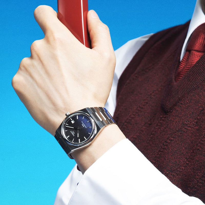 Tissot Powermatic 80 Automatic Gradient Blue Dial Silver Steel Strap Watch for Men - T137.407.11.051.01