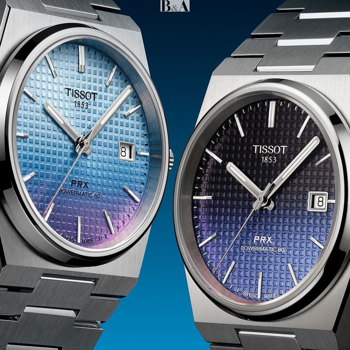 Tissot Powermatic 80 Automatic Gradient Blue Dial Silver Steel Strap Watch for Men - T137.407.11.051.01