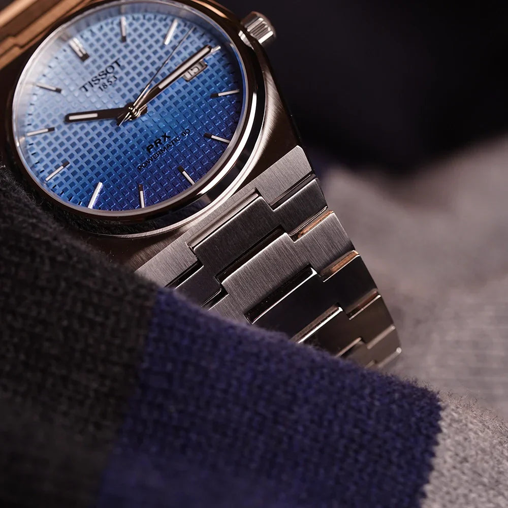 Tissot PRX Powermatic 80 Gradient Blue Dial Silver Steel Strap Watch for Men - T137.407.11.351.01