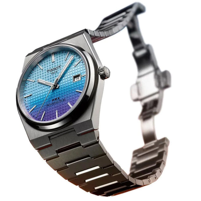 Tissot PRX Powermatic 80 Gradient Blue Dial Silver Steel Strap Watch for Men - T137.407.11.351.01