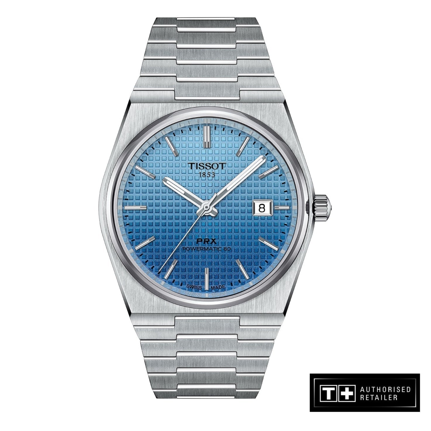 Tissot PRX Powermatic 80 Gradient Blue Dial Silver Steel Strap Watch for Men - T137.407.11.351.01