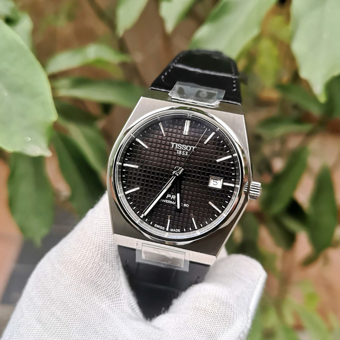 Tissot PRX Powermatic 80 Black Dial Black Leather Strap Watch for Men - T137.407.16.051.00