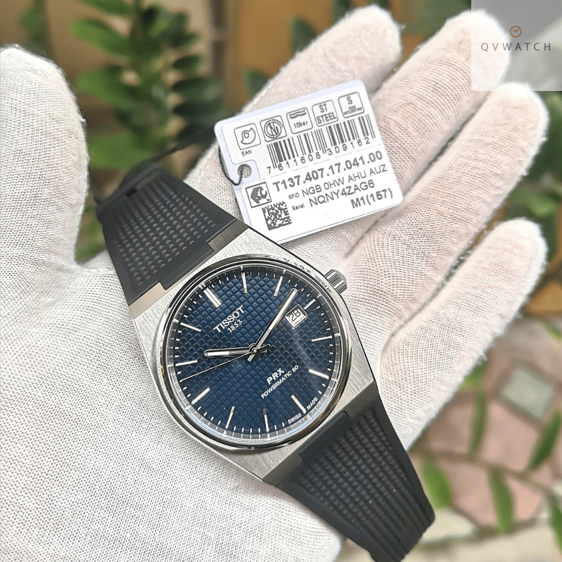 Tissot PRX Powermatic 80 Blue Dial Black Rubber Strap Watch for Men - T137.407.17.041.00