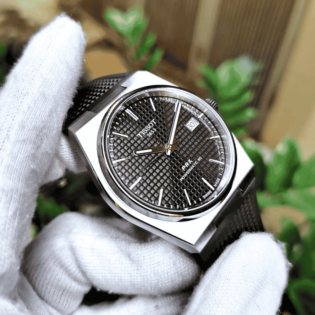 Tissot PRX Powermatic 80 Black Dial Black Rubber Strap Watch for Men - T137.407.17.051.00