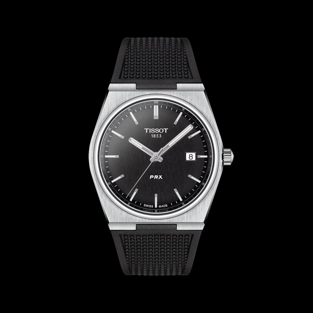 Tissot PRX Black Dial Black Rubber Strap Watch For Men - T137.410.17.051.00
