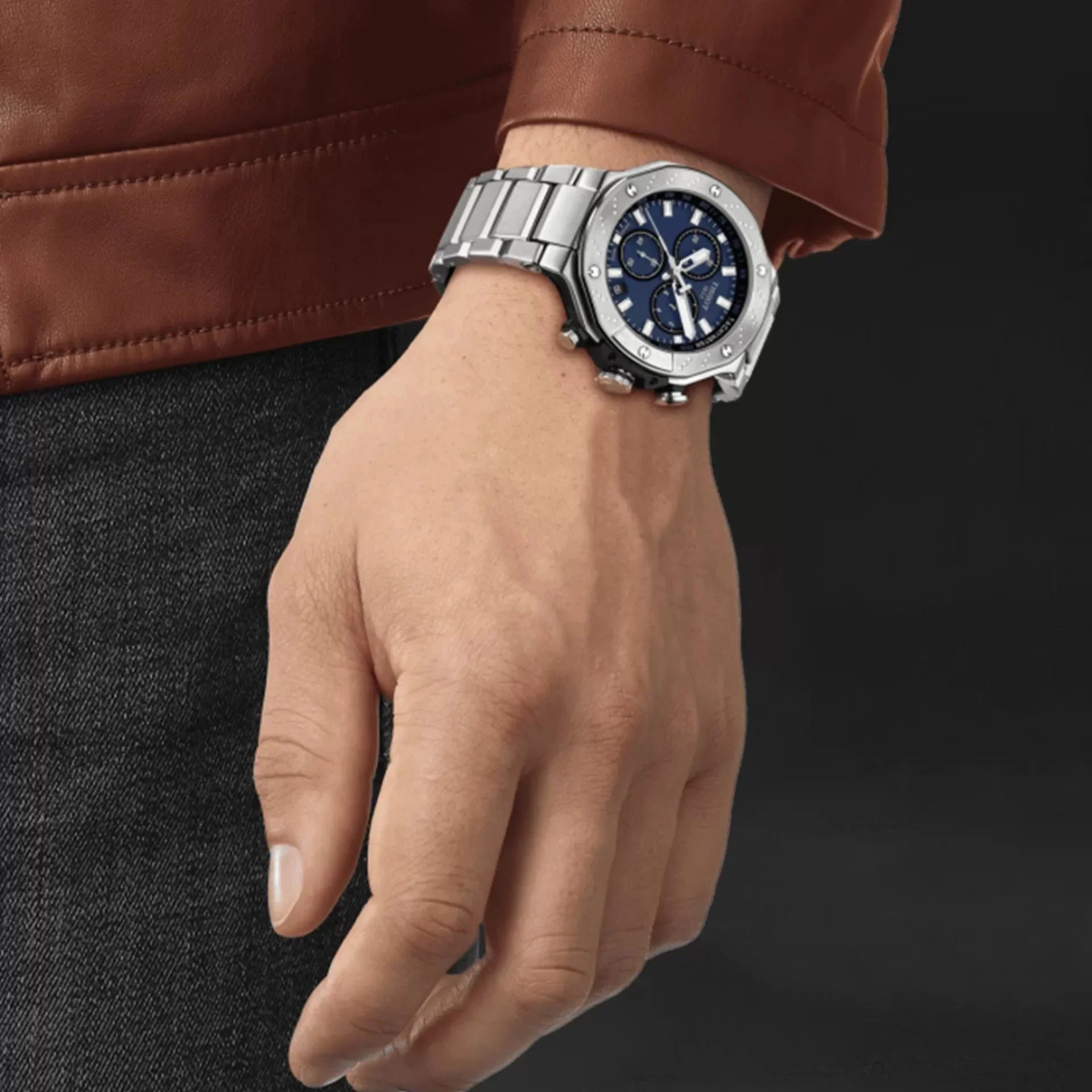 Tissot T Race Chronograph Blue Dial Silver Steel Strap Watch For Men - T141.417.11.041.00