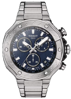 Tissot T Race Chronograph Blue Dial Silver Steel Strap Watch For Men - T141.417.11.041.00