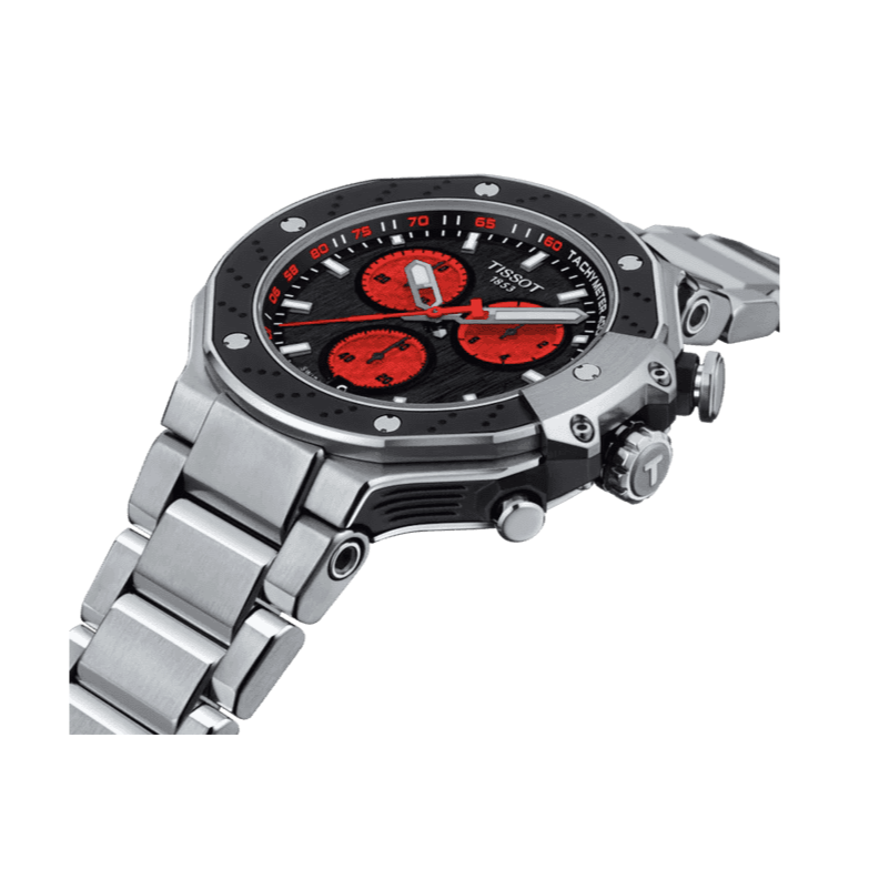 Tissot T Race Marc Marquez Limited Edition Black Dial Silver Steel Strap Watch for Men - T141.417.11.051.00