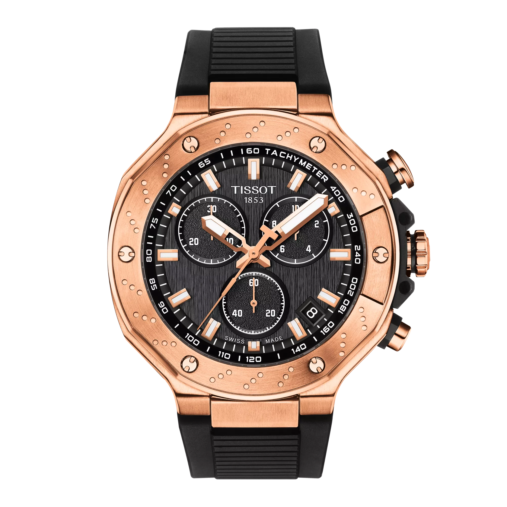 Tissot T Race Chronograph Black Dial Black Rubber Strap Watch For Men - T141.417.37.051.00