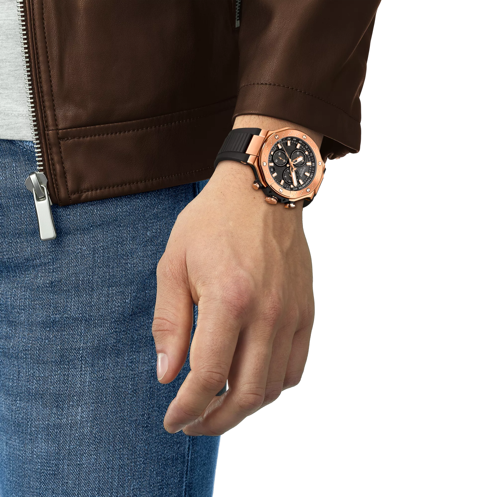 Tissot T Race Chronograph Black Dial Black Rubber Strap Watch For Men - T141.417.37.051.00