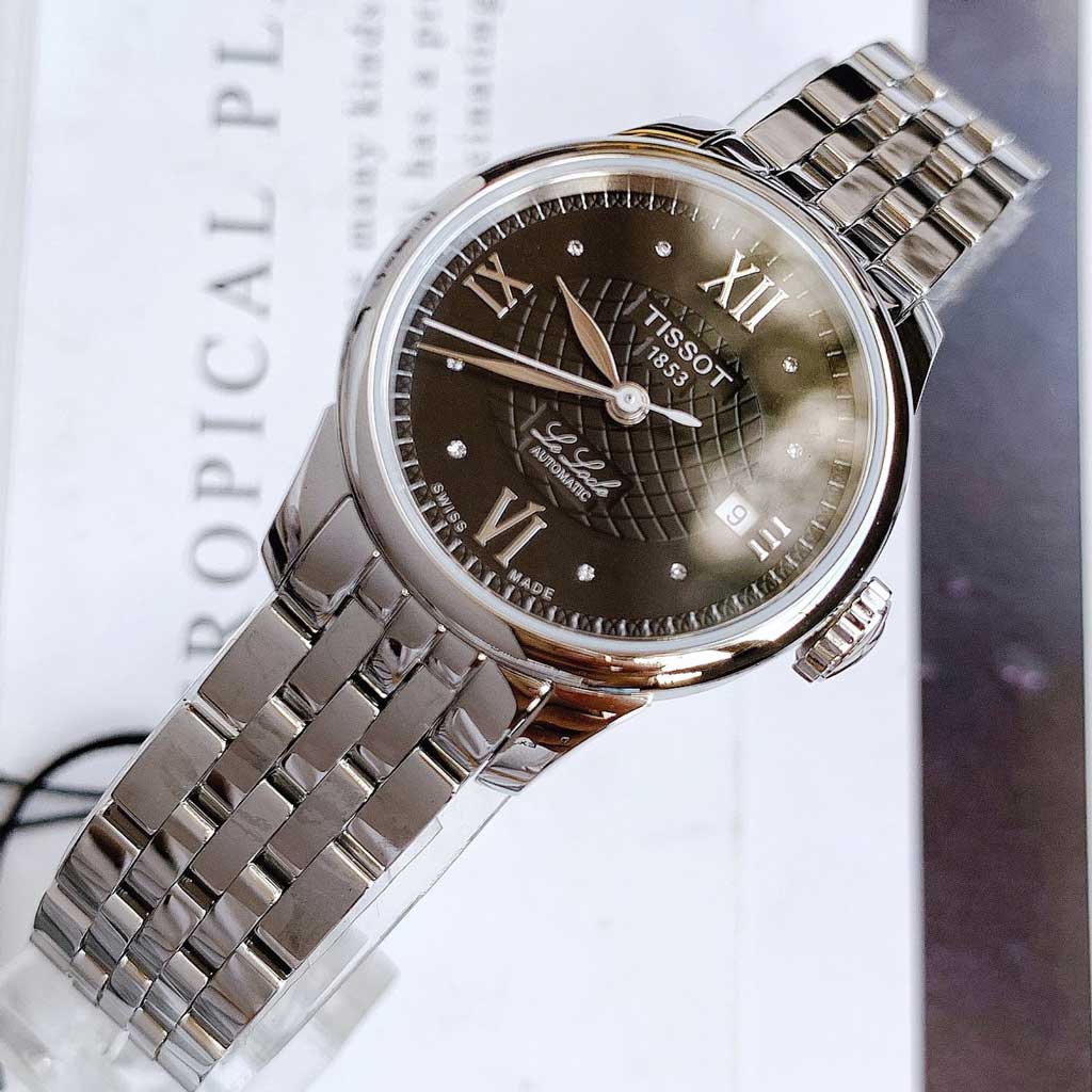 Tissot Le Locle Automatic Lady Black Dial Silver Steel Strap Watch For Women - T41.1.183.56