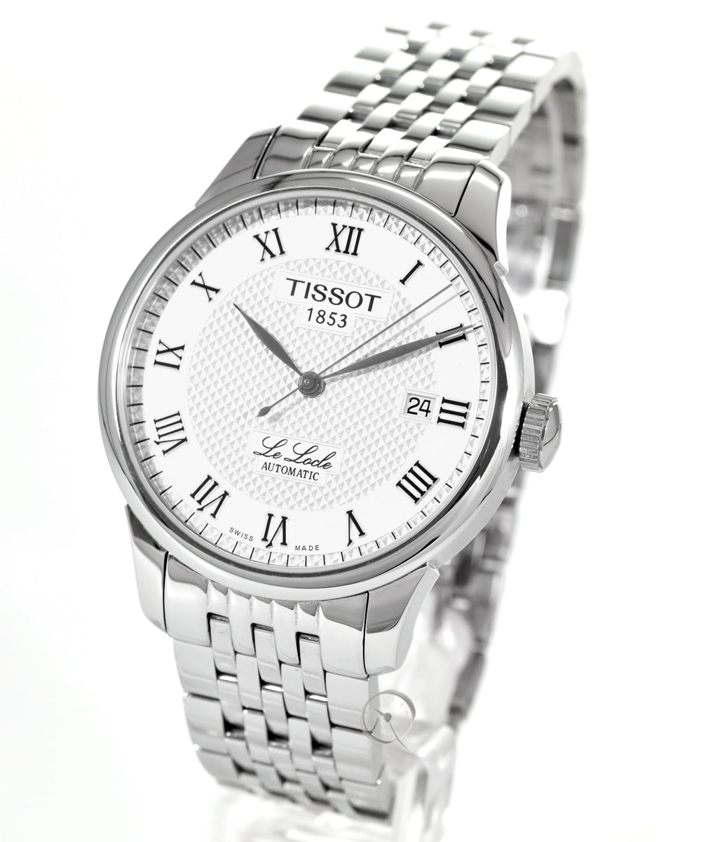 Tissot T Classic Le Locle Automatic White Dial Silver Steel Strap Watch For Men - T41.1.483.33