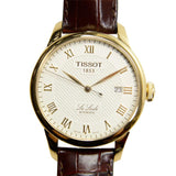 Tissot Le Locle Automatic Gold Dial Brown Leather Strap Watch For Men - T41.5.413.73