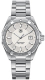 Tag Heuer Aquaracer Quartz White Dial Silver Steel Strap Watch for Men - WAY1111.BA0928