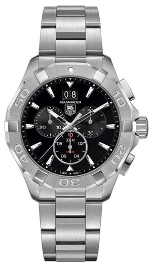 Tag Heuer Aquaracer Chronograph Black Dial Silver Steel Strap Watch for Men - CAY1110.BA0927