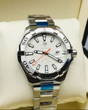 Tag Heuer Aquaracer Calibre 5 Automatic White Dial Silver Steel Strap Watch for Men - WAY2013.BA0927