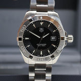 Tag Heuer Aquaracer 41mm Quartz Black Dial Silver Steel Strap Watch for Men - WAY1110.BA0928