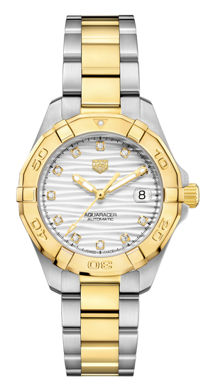 Tag Heuer Aquaracer Automatic Diamonds Silver Dial Two Tone Steel Strap Watch for Women - WBD2321.BB0320