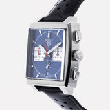 Tag Heuer Monaco Automatic Chronograph Blue Dial Blue Leather Strap Watch for Men - CBL2111.FC6453