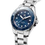 Tag Heuer Aquaracer 35mm Quartz Blue Dial Silver Steel Strap Watch for Women - WSY131L.BA0748