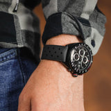 Tag Heuer Formula 1 Automatic Chronograph Black Dial Black Leather Strap Watch for Men - CAZ2011.FT8024