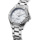 Tag Heuer Aquaracer Diamonds White Mother of Pearl Dial Silver Steel Strap Watch for Women - WBD1315.BA0740