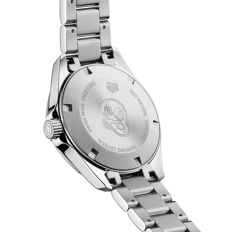 Tag Heuer Aquaracer Diamonds White Mother of Pearl Dial Silver Steel Strap Watch for Women - WBD1315.BA0740