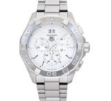 Tag Heuer Aquaracer White Dial Silver Steel Strap Watch for Men - CAY1111.BA0927