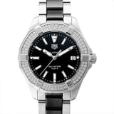 Tag Heuer Aquaracer Quartz Diamonds Black Dial Two Tone Steel Strap Watch for Men - WAY131E.BA0913