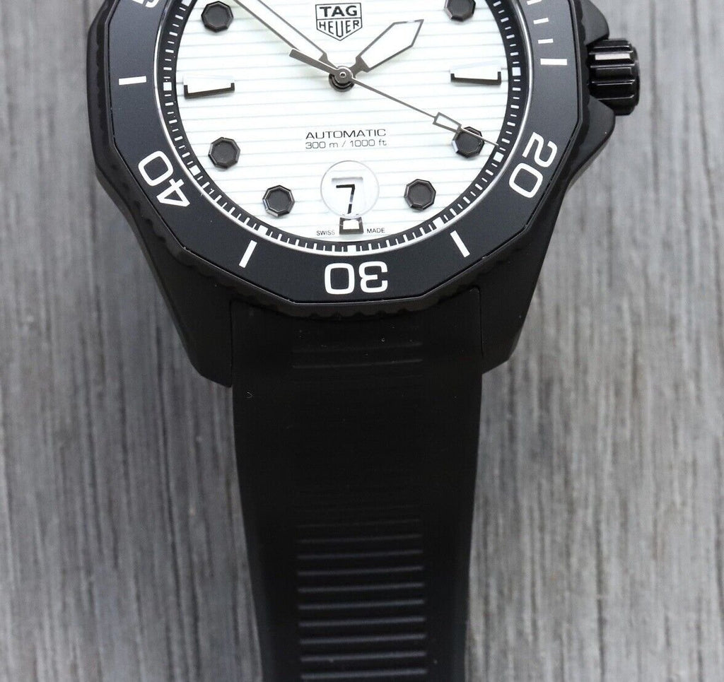 Tag Heuer Aquaracer Professional 300 Automatic White Dial Black Rubber Strap Watch for Men - WBP201D.FT6197