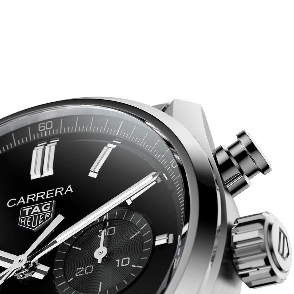 Tag Heuer Carrera Chronograph Black Dial Silver Steel Strap Watch for Men - CBN2010.BA0642