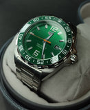 Tag Heuer Formula 1 Quartz Green Dial Silver Steel Strap Watch for Men - WAZ1017.BA0842