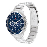 Tommy Hilfiger Jordan Chronograph Blue Dial Silver Steel Strap Watch For Men - 1792094