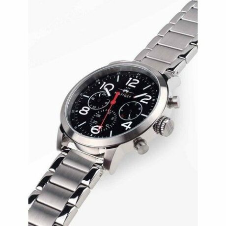 Tommy Hilfiger Jake Chronograph Black Dial Silver Steel Strap Watch for Men - 1791234