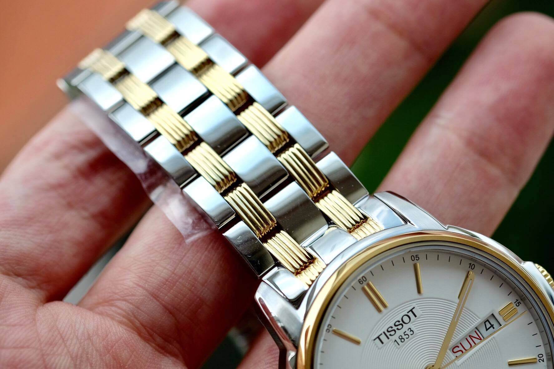 Tissot T Classic Automatics III White Dial Two Tone Steel Strap Watch For Men - T065.430.22.031.00