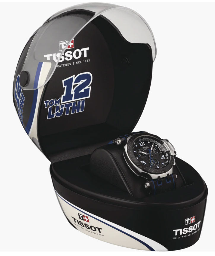 Tissot T Race Chronograph Blue Dial Blue Silicone Strap Watch For Men - T115.417.37.041.00