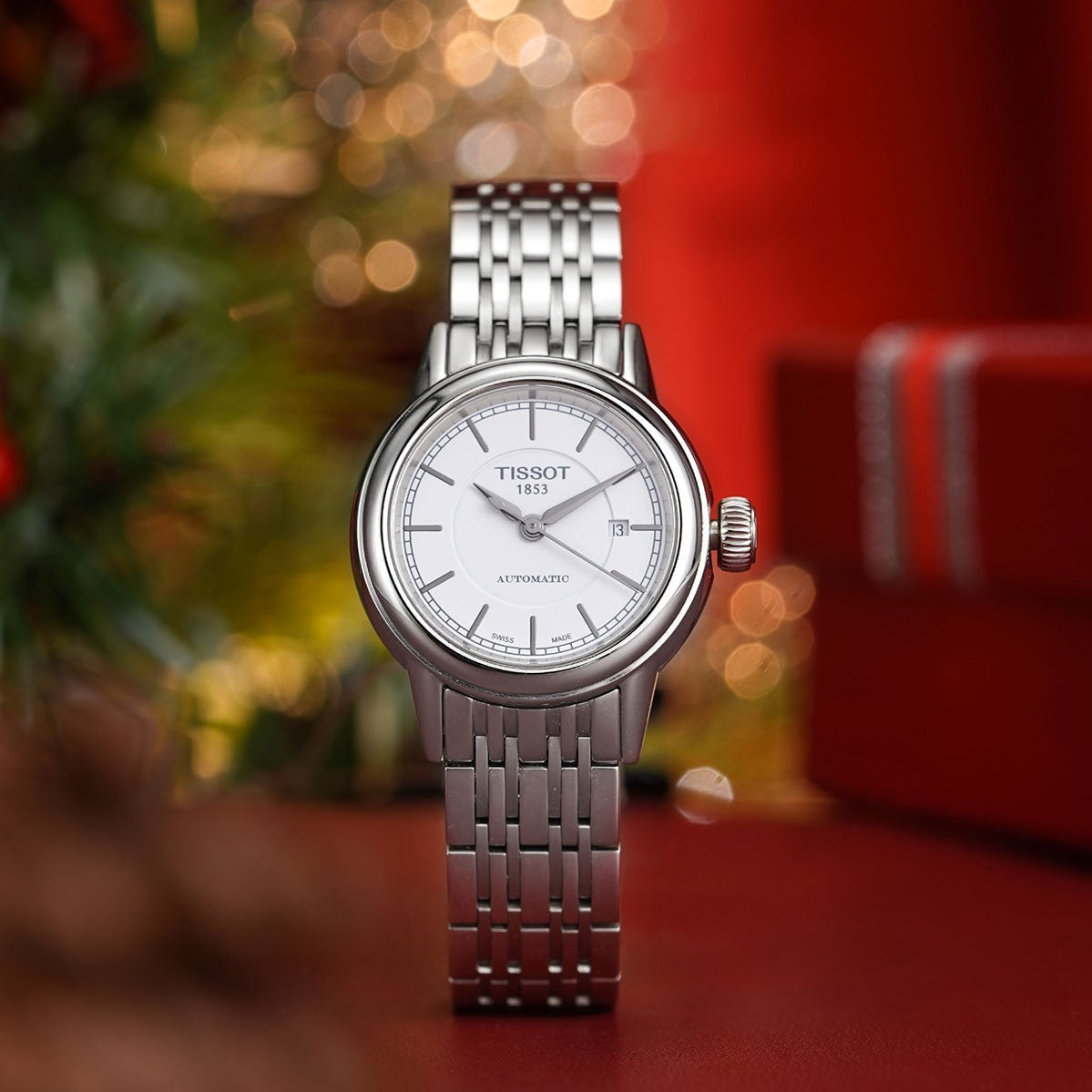 Tissot T Classic Carson Automatic White Dial Silver Steel Strap Watch For Women - T085.207.11.011.00