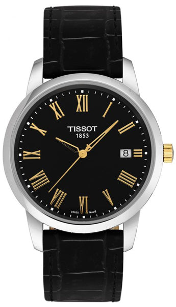 Tissot T Classic Dream Black Dial Black Leather Strap Watch for Men - T033.410.26.053.01