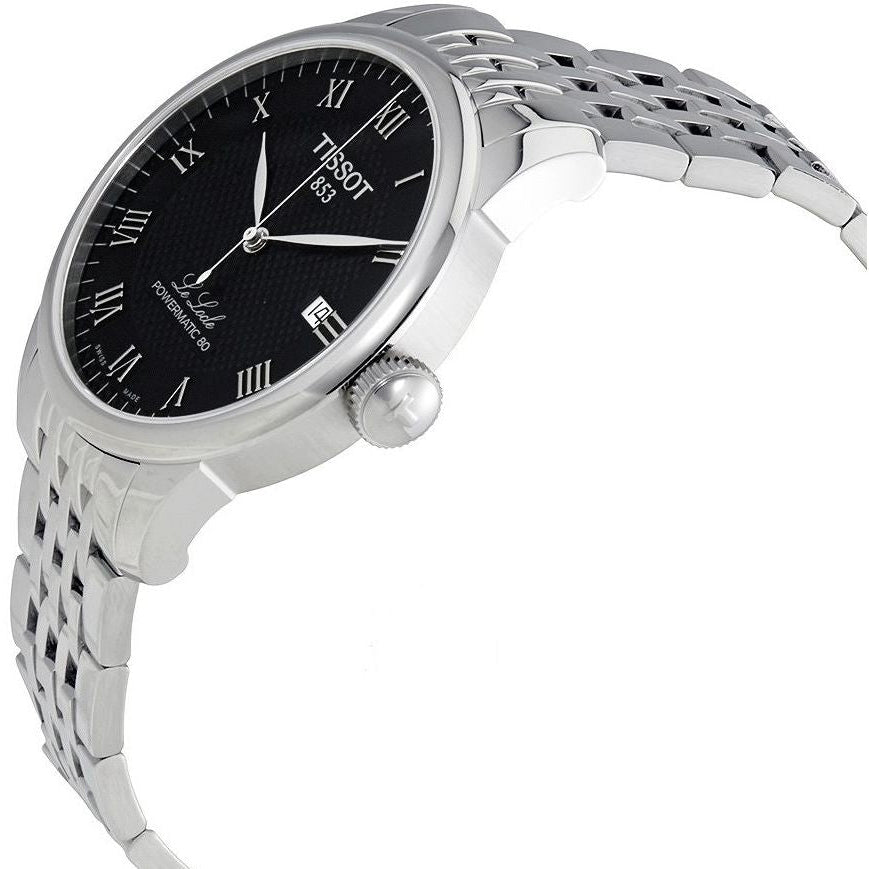 Tissot Le Locle Powermatic 80 Black Dial Silver Steel Strap Watch For Men - T006.407.11.053.00