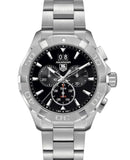 Tag Heuer Aquaracer Chronograph Black Dial Silver Steel Strap Watch for Men - CAY1110.BA0927