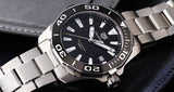 Tag Heuer Aquaracer Black Dial Silver Steel Strap Watch for Men - WAY111A.BA0928