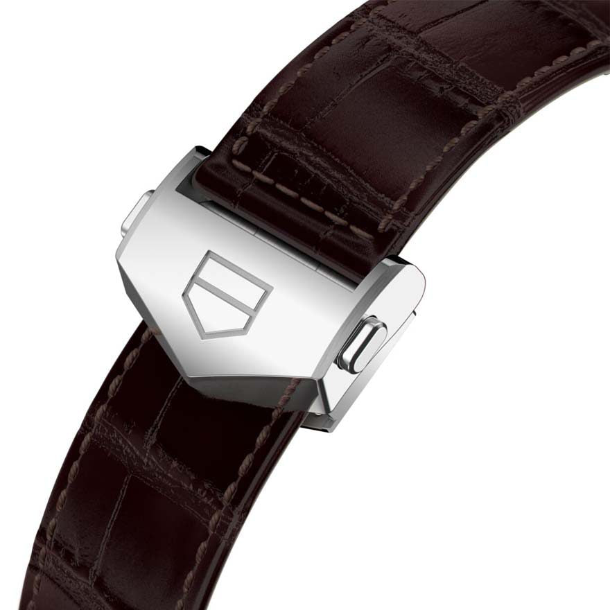 Tag Heuer Carrera Chronograph Grey Dial Brown Leather Strap Watch for Men - CBN2012.FC6483