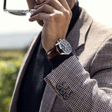 Tag Heuer Carrera Chronograph Grey Dial Brown Leather Strap Watch for Men - CBN2012.FC6483