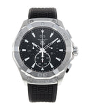 Tag Heuer Aquaracer Chronograph Black Dial Black Rubber Strap Watch for Men - CAY1110.FT6041