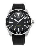Tag Heuer Aquaracer Quartz Black Dial Black Rubber Strap Watch for Men - WAY101A.FT6141