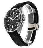 Tag Heuer Aquaracer Quartz Black Dial Black Rubber Strap Watch for Men - WAY101A.FT6141