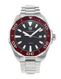 Tag Heuer Aquaracer Black Dial Silver Steel Strap Watch for Men - WAY101B.BA0746