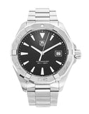 Tag Heuer Aquaracer Quartz Black Dial Silver Steel Strap Watch for Men - WAY1110.BA0928